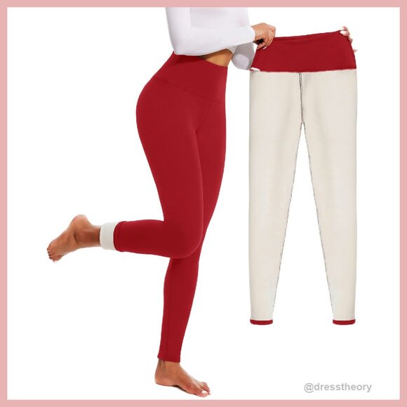Pants - Thick Fleece Lined Thermal Leggings High Waisted Tummy Control Yoga Pants